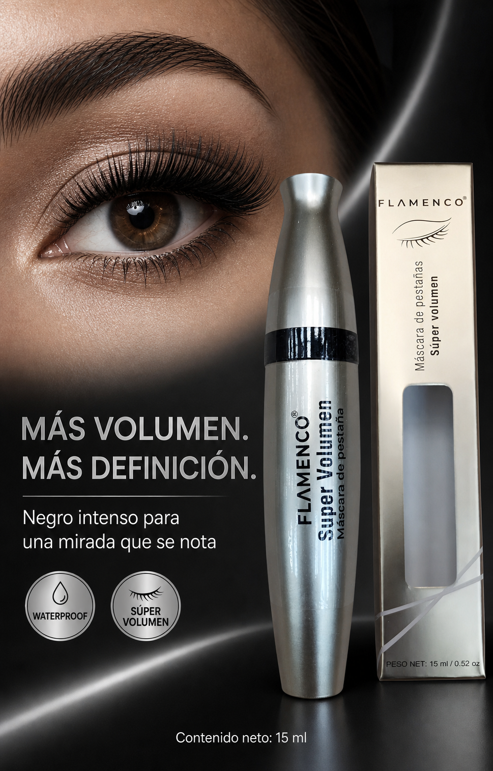MASCARA DE PESTAÑAS Flamenco Super Volumen 2x1